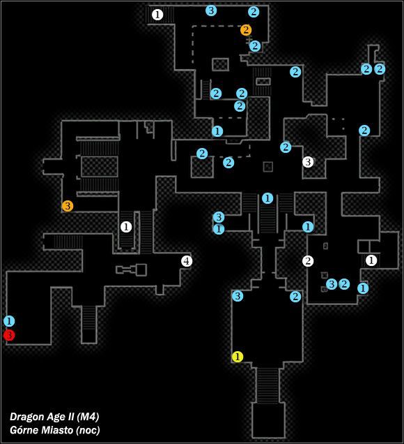 Typ lokacji: otwarta - M4- Górne Miasto (noc) | Mapy świata w Dragon Age II - Dragon Age II - poradnik do gry