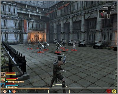 Jeżeli zdecydujesz się na przemierzanie ulic Górnego Miasta nocą, to musisz się liczyć z tym, że w niektórych miejscach będziesz atakowany przez dość liczne grupy strażników pretendentów - M4- Górne Miasto (noc) | Mapy świata w Dragon Age II - Dragon Age II - poradnik do gry