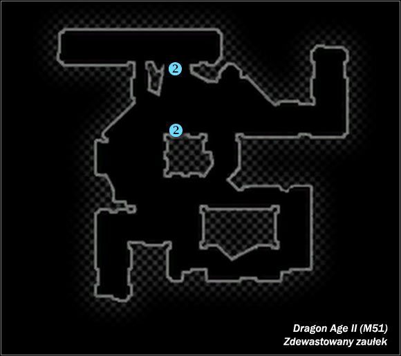 Typ lokacji: zamknięta - M50; M51- Sala templariuszy (Pustka) i Zdewastowany zaułek | Mapy świata - Dragon Age II - poradnik do gry