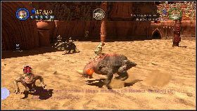 Po chwilowym unieruchomieniu bestii zmień szybko postać na któregoś z Jedi i naciśnij klawisz U znajdując się przy Reeku, dzięki czemu na niego wskoczysz [1] - Prolog | Tryb fabularny | LEGO Star Wars III The Clone Wars - LEGO Star Wars III: The Clone Wars - poradnik do gry