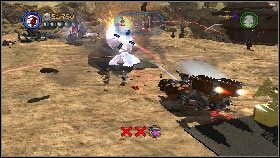 Teraz ponownie skieruj się do poduszkowca, podnieś torpedy i zaatakuj generator [1] - Hrabia Dooku (1) | Tryb fabularny | LEGO Star Wars III The Clone Wars - LEGO Star Wars III: The Clone Wars - poradnik do gry