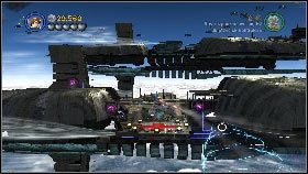 Podejdź do ściany z prawej i aktywuj kolejną dźwignię [1] - Hrabia Dooku (2) | Tryb fabularny | LEGO Star Wars III The Clone Wars - LEGO Star Wars III: The Clone Wars - poradnik do gry