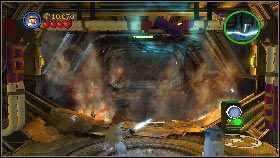 Następnie wstaw drugi klocek na rurę z prawej [1], a ostatni umieść na górze [2] - Generał Grievous (4) | Tryb fabularny | LEGO Star Wars III The Clone Wars - LEGO Star Wars III: The Clone Wars - poradnik do gry