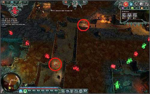 Przy okazji musimy poszerzyć nasze terytorium - stawiamy pentagramy z nietoperzami we wskazanych miejscach - Misja 2 - Yum-Yumville | Opis przejścia Dungeons - Dungeons - poradnik do gry