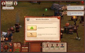 Po odebraniu rozkazów udajemy się na Rynek i rozmawiamy z dysydentami - szukamy opcji rozmawiaj o stanie królestwa z menu interakcji przyjazne - Rewolta Wieśniaków | Misje w The Sims Średniowiecze - The Sims: Średniowiecze - poradnik do gry