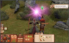 Czarodziej będzie musiał zapamiętać dwa czary: Błyskawica (Siła, Powietrze, Energia) i Burza (Powietrze, Siła, Porządek) - Smok z Miasta... (2) | Misje w The Sims Średniowiecze - The Sims: Średniowiecze - poradnik do gry