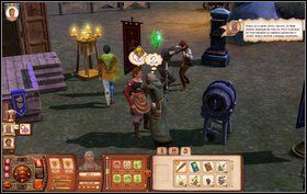 Bard: Czytamy głośno ogłoszenie (klikając na postać Sima), a później gramy na lutni na scenie - Sprawa Zaginionego Monarchy; Stary Pokaz Magii | Misje w The Sims Średniowiecze - The Sims: Średniowiecze - poradnik do gry