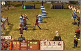 Zadanie rozpoczyna się od kilku standardowych rozmów z różnymi osobami - Zawody Wojenne | Misje w The Sims Średniowiecze - The Sims: Średniowiecze - poradnik do gry