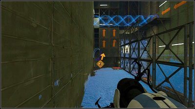 Na końcu korytarza będzie stał czerwony podest - Rozdział 5 - Żele mobilności (4) | Tryb współpracy Portal 2 - Portal 2 - poradnik do gry