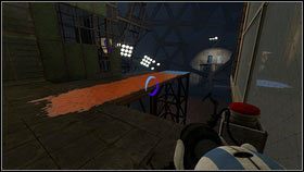 Po wykonaniu zadania, powinien wcisnąć czerwony guzik [1] - Rozdział 5 - Żele mobilności (3) | Tryb współpracy Portal 2 - Portal 2 - poradnik do gry