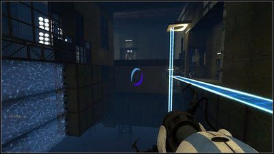 Stojąc nad krawędzią niech chudsza maszyna postawi czerwoną dziurę na podeście w dole - Rozdział 5 - Żele mobilności (1) | Tryb współpracy Portal 2 - Portal 2 - poradnik do gry