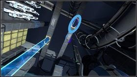 W tym czasie jego kompan powinien przejść przez osłonę i stworzyć pomarańczową dziurę na panelu z prawej [1] - Rozdział 3 - Świetlna bariera (4) | Tryb współpracy Portal 2 - Portal 2 - poradnik do gry