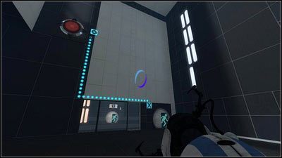 Wskakując do środka wyląduje po drugiej stornie korytarza - Rozdział 2 - Masa i prędkość (3) | Tryb współpracy Portal 2 - Portal 2 - poradnik do gry