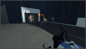 W trakcie lotu musi wcisnąć czerwone przyciski umieszczone we wnękach na górze [1] - Rozdział 2 - Masa i prędkość (1) | Tryb współpracy Portal 2 - Portal 2 - poradnik do gry