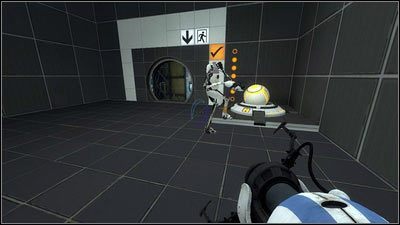 Obok drzwi znajdziesz podest - Rozdział 2 - Masa i prędkość (1) | Tryb współpracy Portal 2 - Portal 2 - poradnik do gry