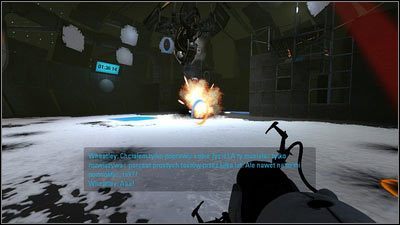 W kolejnej rundzie musisz trafić przeciwnika w plecy - Rozdział 9 - Teraz musi Cię zabić (3) | Opis przejścia Portal 2 - Portal 2 - poradnik do gry