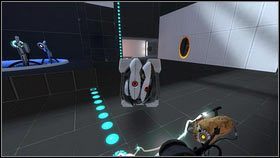 Gdy przedmiot zostanie przesunięty, wystrzel pomarańczową dziurę na ścianę pod nim [1] - Rozdział 8 - Swędzenie (6) | Opis przejścia Portal 2 - Portal 2 - poradnik do gry