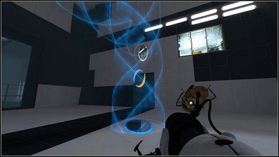 Gdy znajdziesz się w pomieszczeniu, stwórz pomarańczowy portal w miejscu, w które trafia niebieski promień - Rozdział 8 - Swędzenie (2) | Opis przejścia Portal 2 - Portal 2 - poradnik do gry