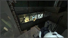 Niebieski wystrzel na platformę w górze po prawej [1] - Rozdział 6 - Upadek (4) | Opis przejścia Portal 2 - Portal 2 - poradnik do gry