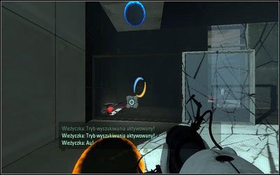 Za długą szybą zobaczysz dwie kolejne wieżyczki - Rozdział 3 - Powrót (3) | Opis przejścia Portal 2 - Portal 2 - poradnik do gry