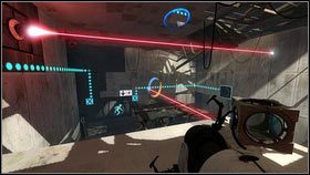 Pomarańczową dziurę postaw na posadce [1], a niebieską na suficie nad pobliską platformą [2] - Rozdział 2 - Zimny start (1) | Opis przejścia Portal 2 - Portal 2 - poradnik do gry