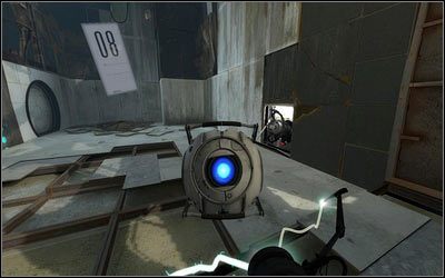 Podnieś go wciskając E i przenieś do maszyny po prawej - Rozdział 1 - Komunikat (4) | Opis przejścia Portal 2 - Portal 2 - poradnik do gry