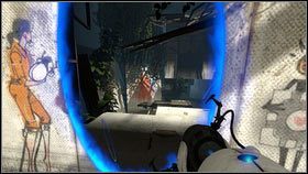 Pierwszy portal stwórz na pobliskiej ścianie z rysunkami [1] - Rozdział 1 - Komunikat (2) | Opis przejścia Portal 2 - Portal 2 - poradnik do gry