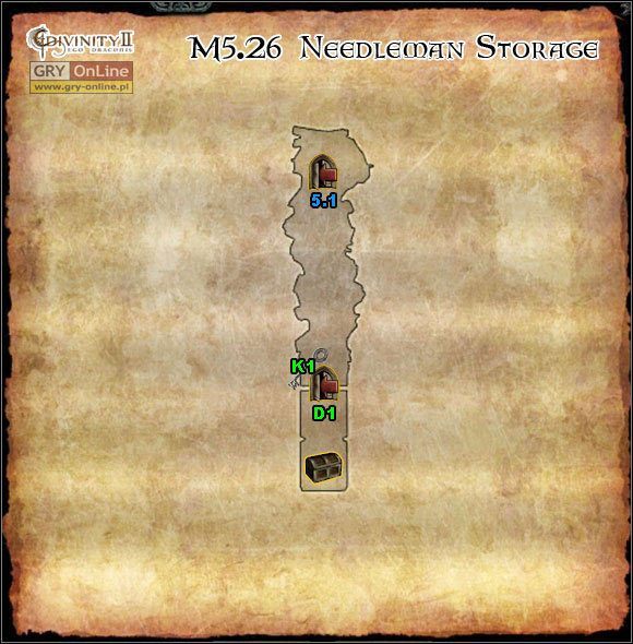 K1 Klucz do drzwi D1 - [ED - Mapy- Fiordy Orobaskie] M5.26; M5.27; M5.28 - Magazyn Needlemana; Powietrzna forteca Keary i Kwatera Głowna Keary - Divinity II: The Dragon Knight Saga - poradnik do gry