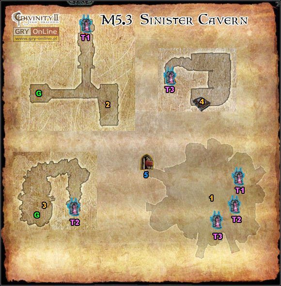 1 - [ED - Mapy- Fiordy Orobaskie] M5.2; M5.3- Pierwotna jaskinia i Złowroga pieczara - Divinity II: The Dragon Knight Saga - poradnik do gry
