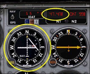 Teraz włączmy z powrotem pauzę i skupmy się na kwestii nawigacji na tą radiolatarnię - Przelot - Lot - Microsoft Flight Simulator 2002 Professional Edition - poradnik do gry