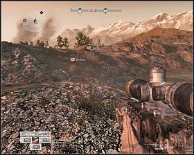 W pierwszej kolejności radzę zająć się wrogim śmigłowcem, albowiem w przeciwnym wypadku jest szansa na to, że może on z czasem odlecieć, uniemożliwiając tym samym jego zestrzelenie - Misja 9 - Vantage Point (2) - Opis przejścia gry - Operation Flashpoint: Red River - poradnik do gry