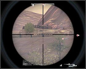 Zaczekaj aż dołączy do Ciebie drużyna i zacznij przesuwać się na południowy-wschód, eliminując napotykanych po drodze pojedynczych przeciwników #1 - Misja 8 - 1st and 10, Lets Do It Again (2) - Opis przejścia gry - Operation Flashpoint: Red River - poradnik do gry