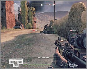 Jeżeli masz problemy ze wspomnianym stanowiskiem maszynowym, to poeksperymentuj z postawienie ognia zaporowego lub wyślij do przodu sojuszników osłaniając ich z okolic skał #1 - Misja 8 - 1st and 10, Lets Do It Again (2) - Opis przejścia gry - Operation Flashpoint: Red River - poradnik do gry