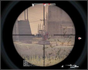 Jeżeli masz broń snajperską, to do ostrzału możesz przystąpić od razu po wychyleniu się zza budynku #1 - Misja 8 - 1st and 10, Lets Do It Again (1) - Opis przejścia gry - Operation Flashpoint: Red River - poradnik do gry