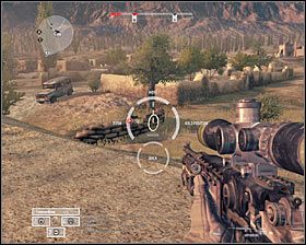 Jeżeli Twoja postać jest wyposażona w dobrą broń snajperską, to po położeniu się na dachu przystąp do oddawania celnych strzałów, skupiając się na przeciwnikach broniących się przy wieży #1 - Misja 8 - 1st and 10, Lets Do It Again (1) - Opis przejścia gry - Operation Flashpoint: Red River - poradnik do gry