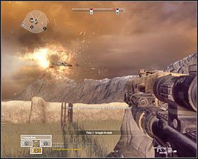 Zabierz pocisk, wybierz go z inwentarza i zaczekaj aż śmigłowiec pojawi się nad bazą - Misja 5 - The Wrong Way (2) - Opis przejścia gry - Operation Flashpoint: Red River - poradnik do gry