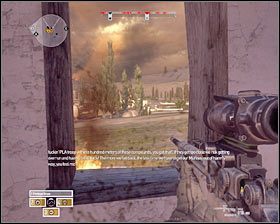 Po dotarciu na miejsce w dobrze poznany sposób wydaj swoim podwładnym rozkaz ochraniania najbardziej wysuniętego na wschód piętrowego budynku #1 - Misja 5 - The Wrong Way (1) - Opis przejścia gry - Operation Flashpoint: Red River - poradnik do gry