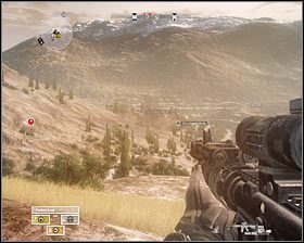 Podczas namierzania celów koniecznie pomagaj sobie przybliżeniem obrazu #1, bo są one bardzo oddalone - Misja 4 - Almost Too Easy (1) - Opis przejścia gry - Operation Flashpoint: Red River - poradnik do gry