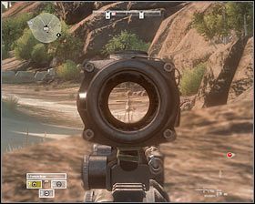 Pilnuj się, bo kawałek dalej po lewej stronie znajduje się niewielki budynek - Misja 4 - Almost Too Easy (1) - Opis przejścia gry - Operation Flashpoint: Red River - poradnik do gry