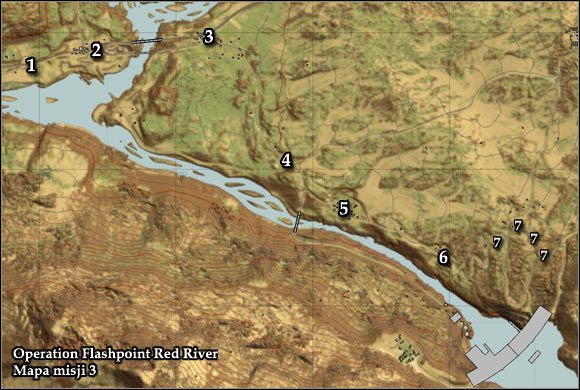 Oznaczenia na mapie - Misja 3 - The Human Terrain (1) - Opis przejścia gry - Operation Flashpoint: Red River - poradnik do gry