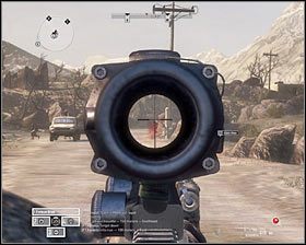 W miarę możliwości nie wychylaj się zbytnio, tak by wrogi łazik możliwie jak najbliżej podjechał - Misja 2 - Meet the Neighbors (2) - Opis przejścia gry - Operation Flashpoint: Red River - poradnik do gry
