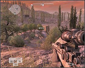 Do wykonaniu ataku od flanki możesz zgłosić się w pojedynkę lub udać się w towarzystwie jednego z sojuszników, przy czym w tym drugim przypadku musiałby on otrzymać komendę wstrzymania ognia (Hold Fire - klawisz D i następnie W) - Misja 1 - Welcome to Tajikistan (2) - Opis przejścia gry - Operation Flashpoint: Red River - poradnik do gry