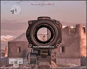 Ustaw się przy okiennicy zwróconej na zachód i przystąp do wykonywania tej samej czynności, co reszta drużyny, czyli do ostrzeliwania nadbiegających sił wroga #1 - Misja 1 - Welcome to Tajikistan (2) - Opis przejścia gry - Operation Flashpoint: Red River - poradnik do gry