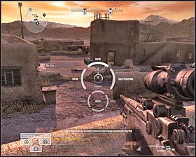 Jeżeli wybrałeś się na dach, to pamiętaj o tym żeby się przesadnie nie wychylać, albowiem możesz stać się dla wrogów łatwym celem - Misja 1 - Welcome to Tajikistan (1) - Opis przejścia gry - Operation Flashpoint: Red River - poradnik do gry