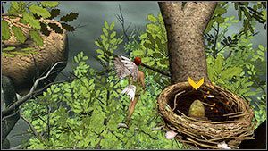 Faun kręci się na jednym z większych konarów drzewa, na przeciwko domu Galadrieli [M2 - Zadana poboczne | Yggdrasil | Faery Legends of Avalon - Faery: Legends of Avalon - poradnik do gry