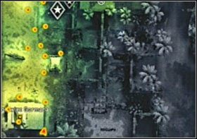 W kierunku ostatnich dwóch pojazdów przejdziesz po prawej stronie bazy (patrząc w ich kierunku), pomiędzy zaroślami i pozostałościami ruin (wcześniej mijając oświetlony namiot [Intel #2] [pomarańcza]) - Uninvited Guest | Opis przejścia SOCOM Polskie Siły Specjalne - SOCOM: Polskie Siły Specjalne - poradnik do gry