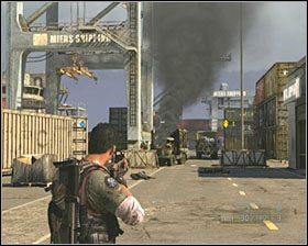 Kierując się w stronę punktu kończącego misję zostaniesz zaatakowany przez jeszcze jedną grupkę nieprzyjaciół - Leviathan | Opis przejścia SOCOM Polskie Siły Specjalne - SOCOM: Polskie Siły Specjalne - poradnik do gry