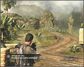 Gdy ostatni przeciwnik wyzionie ducha przejdź do oznakowanego pojazdu i wysadź go, wcześniej montując na jego karoserii ładunek wybuchowy - Rendezvous | Opis przejścia SOCOM Polskie Siły Specjalne - SOCOM: Polskie Siły Specjalne - poradnik do gry