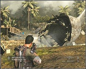 Gdy wszyscy przeciwnicy zginą, skieruj się w stronę kolejnego fragmentu wraku samolotu - Rendezvous | Opis przejścia SOCOM Polskie Siły Specjalne - SOCOM: Polskie Siły Specjalne - poradnik do gry