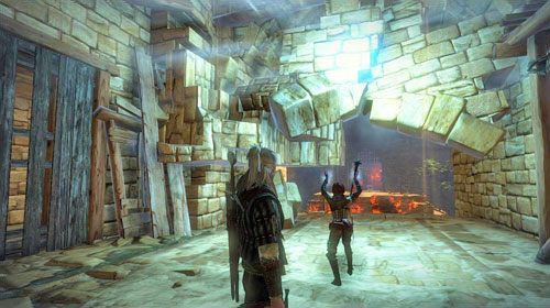 Powoli przesuwając się w stronę bramy do miasta (M2, 7) eliminuj pojawiających się żołnierzy, walka nie powinna być trudna, nawet tuż przy samej bramie, gdyż masz do pomocy Triss, Foltesta oraz Rochea - Próba ognia | Prolog - zadania główne w Wiedźmin 2 Zabójcy Królów - Wiedźmin 2: Zabójcy Królów - poradnik do gry